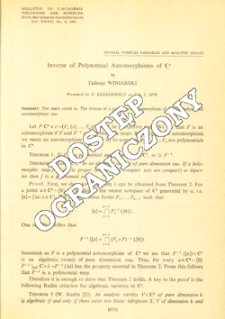 Inverse of polynomial automorphisms of C*