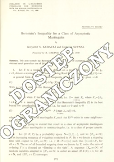 Bernstein's inequality for a class of asymptotic martingales