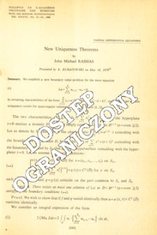 New uniqueness theorems