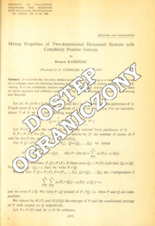 Mixing properties of two-dimensional dynamical systems with completely positive entropy