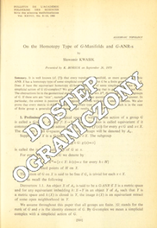 On the homotopy type of G-manifolds and G-ANR-s