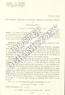 On Doeblin's theorem for random measures and point process