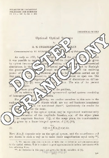 Optimal Optical Systems.