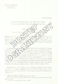 Contractive projections onto isometric copies of L1(&nu;) in strictly monotone Banach lattices