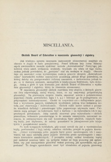 Ok&oacute;lnik Board of Education o nauczaniu gieometrji i algiebry