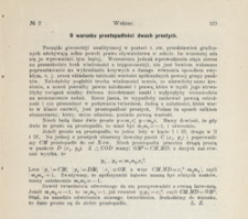 O warunku prostopadłości dwuch prostych