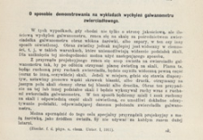 O sposobie demonstrowania na wykłądach wychyleń galwanometru zwierciadłowego