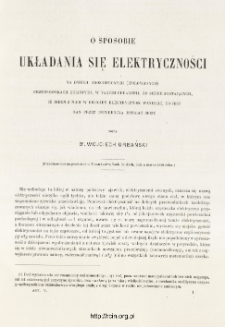 O sposobie układania się elektryczności na dwu odosobnionych przewodnikach kulistych