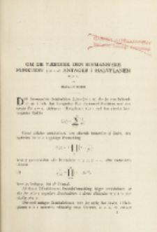 Om de V&aelig;rdier, den Riemann'ske Funktion [zeta]([sigma]+it) antager i Halvplanen [sigma]>I