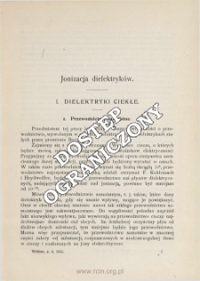 Jonizacja dielektryk&oacute;w