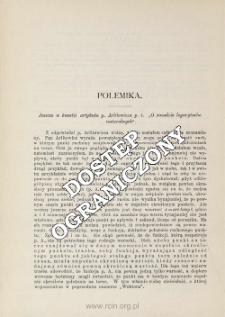 Polemika. Jeszcze w kwestji artykułu p. Arlitewicza p.t."O zasadzie logarytm&oacute;w naturalnych"
