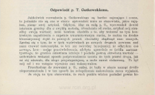 Odpowiedź p. T. Gutkowskiemu