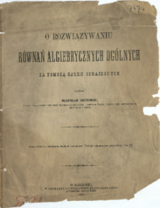 O rozwiązywaniu równań algiebrycznych ogólnych za pomocą całek oznaczonych