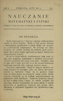 Nauczanie Matematyki i Fizyki R. 1 (1917) nr1