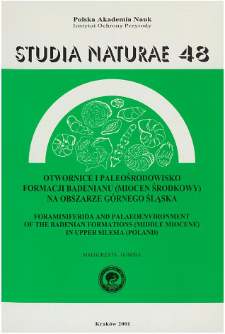 Foraminiferida and palaeoenvironment of the Badenian formation (Middle Miocene) in Upper Silesia (Poland)