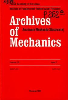 Archives of Mechanics Vol. 50 nr 4 (1998)