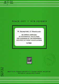 On certain methods of determining the ellipses and ellipsoids of the positioning accuracy of robot manipulators