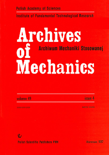 Archives of Mechanics Vol. 49 nr 4 (1997)