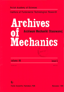 Archives of Mechanics Vol. 46 nr 6 (1994)