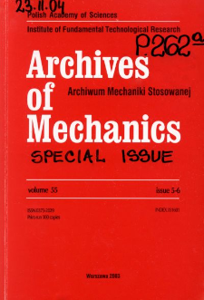 Archives of Mechanics Vol. 55 nr 5-6 (2003)