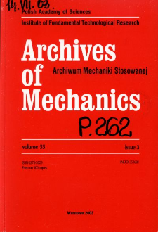 Archives of Mechanics Vol. 55 nr 3 (2003)