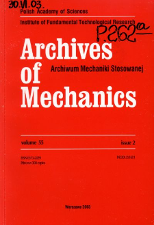 Archives of Mechanics Vol. 55 nr 2 (2003)