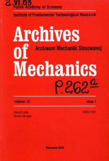 Archives of Mechanics Vol. 55 nr 1 (2003)