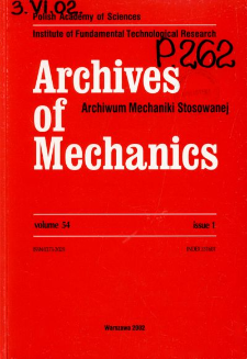 Archives of Mechanics Vol. 54 nr 1 (2002)