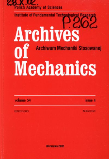 Archives of Mechanics Vol. 54 nr 4 (2002)