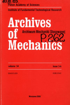 Archives of Mechanics Vol. 54 nr 5-6 (2002)