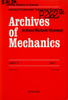 Archives of Mechanics Vol. 53 nr 1 (2001)