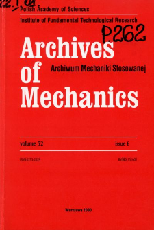 Archives of Mechanics Vol. 52 nr 6 (2000)