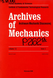 Archives of Mechanics Vol. 52 nr 2 (2000)