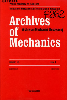 Archives of Mechanics Vol. 52 nr 1 (2000)