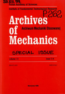 Archives of Mechanics Vol. 51 nr 3-4 (1999)