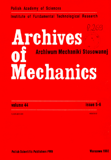 Archives of Mechanics Vol. 44 nr 5-6 (1992)