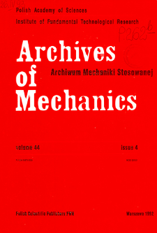 Archives of Mechanics Vol. 44 nr 4 (1992)