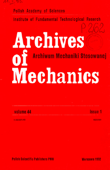 Archives of Mechanics Vol. 44 nr 1 (1992)