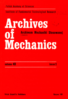 Archives of Mechanics Vol. 40 nr 1 (1988)