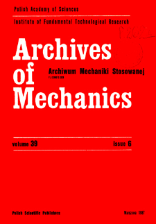 Archives of Mechanics Vol. 39 nr 6 (1987)