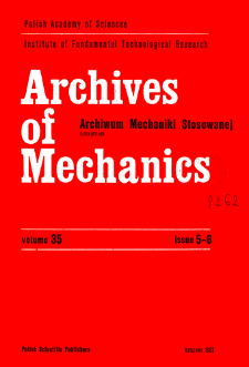 Archives of Mechanics Vol. 35 nr 5-6 (1983)