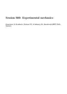 Session S09: Experimental mechanics