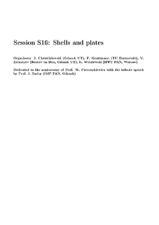 Session S16: Shells and plates