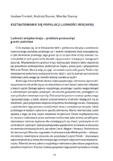 Kształtowanie się populacji ludności wiejskiej