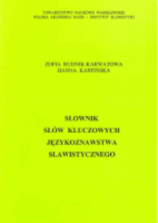 Słownik słów kluczowych językoznawstwa slawistycznego