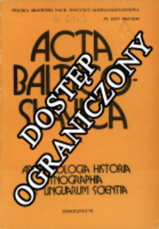 Acta Baltico-Slavica T. 19 (1990)