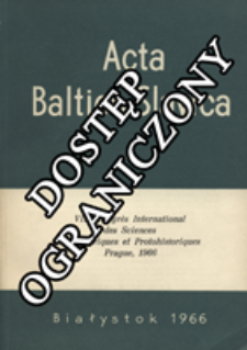 Acta Baltico-Slavica T. 4 (1966)