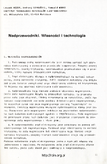 Nadprzewodniki. Własności i technologia