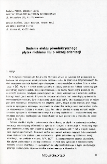 Badanie efektu piroelektrycznego płytek niobianu litu o różnej orientacji = Study of pyroelectrical effect for LiNbO3 plates of different orientation