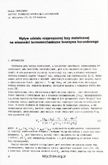Wpływ udziału rozproszonej fazy metalicznej na własności termomechaniczne tworzywa korundowego = Influence of metallic dispersed phase content on thermomechanical properties of alumina ceramics